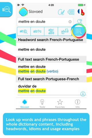 French <-> Portuguese Slovoed Compact talking dictionary screenshot 2