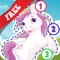 Free Kids Ponies Puzzle Teach me Tracing & Counting - Learn about pink ponies, cute fairies and princesses