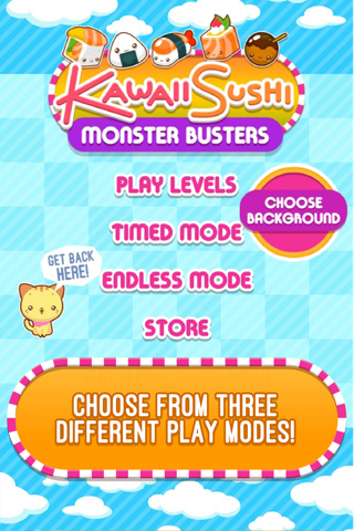 Kawaii Sushi Monster Busters - Line Match puzzle game screenshot 4