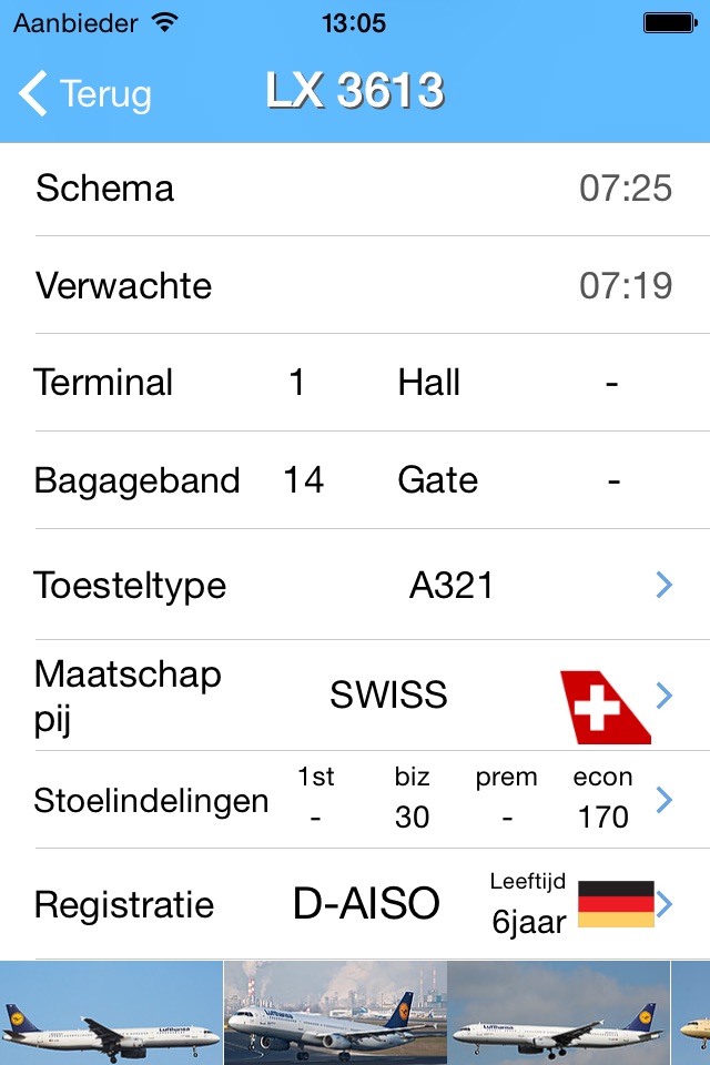 Flughafen Zürich - iPlane Fluginformationen screenshot 2