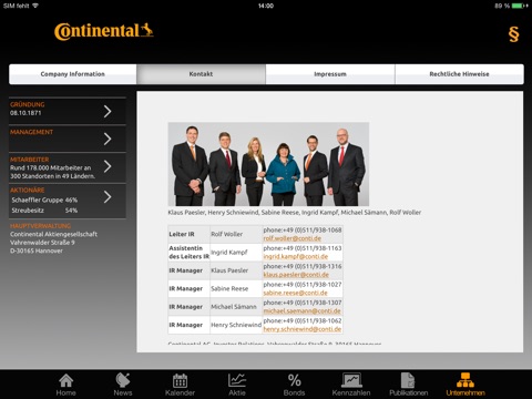 Continental Investor Relations screenshot 3