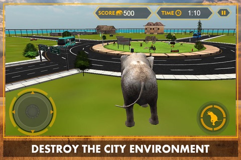 Elephant 3D Simulator – Enjoy City Rampage with Wild Animals screenshot 3