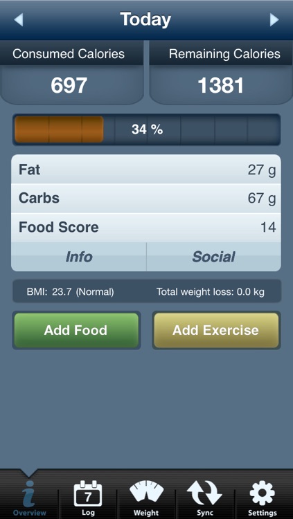 Tap & Track -Calorie Counter (Diets & Exercises)