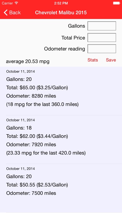 Fuel Economy Log Book