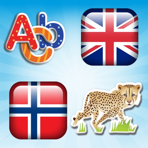 Norwegian - English Voice Flash Cards Of Animals And Tools For Small Children