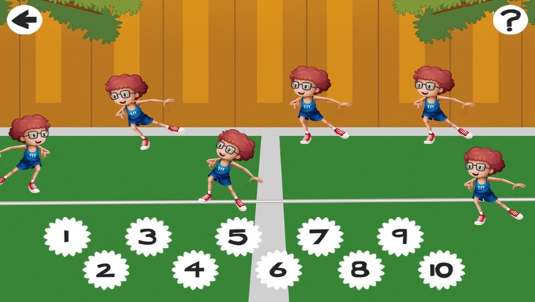 Action on the tennis court; counting game for children: learn to count 1 - 10