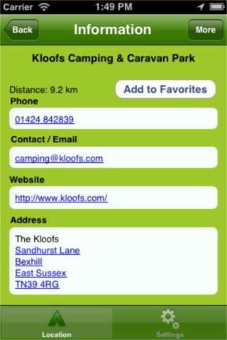 UK Campsite and Caravan Finder screenshot 2