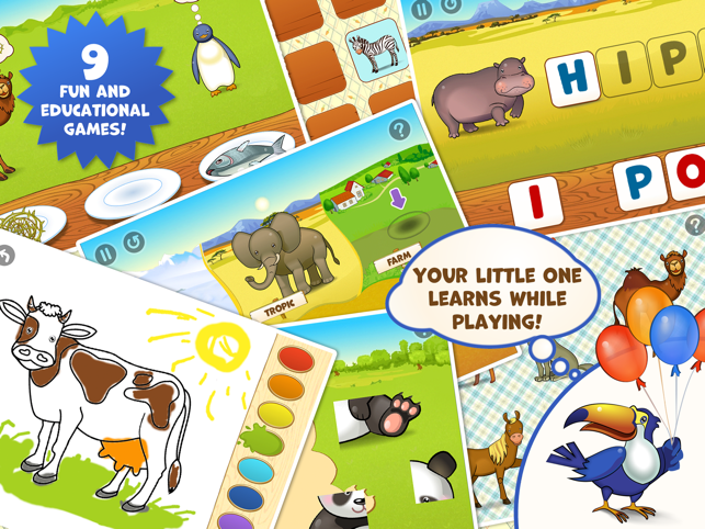 ‎Zoo Playground - Educational games with animated animals for kids Screenshot