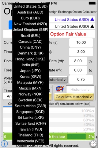 Foreign Exchange Option Calculator screenshot 3