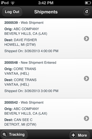 OSFS Mobile Shipment Tracking screenshot 2