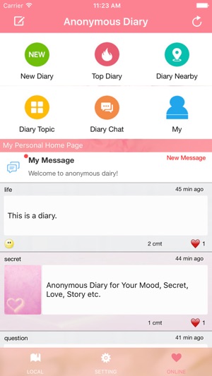 DiaryMS - Anonymous Diary for Your Mood, Secret, Love, Story(圖2)-速報App