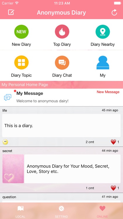 DiaryMS - Anonymous Diary for Your Mood, Secret, Love, Story etc.