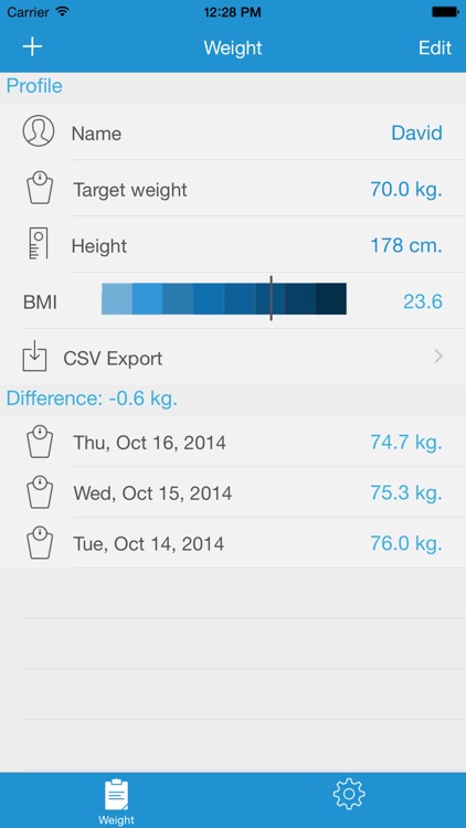 Weight Tracker Pro - Control your weight and BMI !