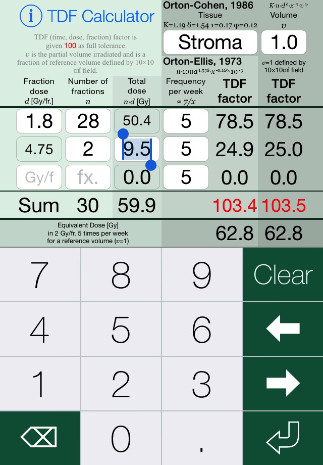 TDF Calculator screenshot 2