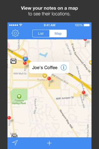 WhereNotes screenshot 2