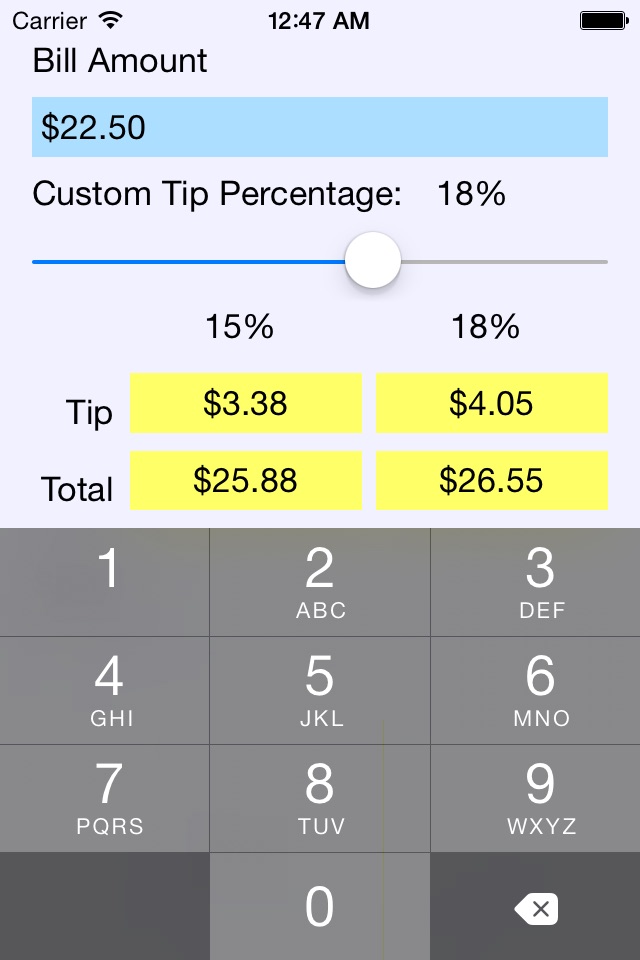 Tip Calculator - A cool tip calculator screenshot 2