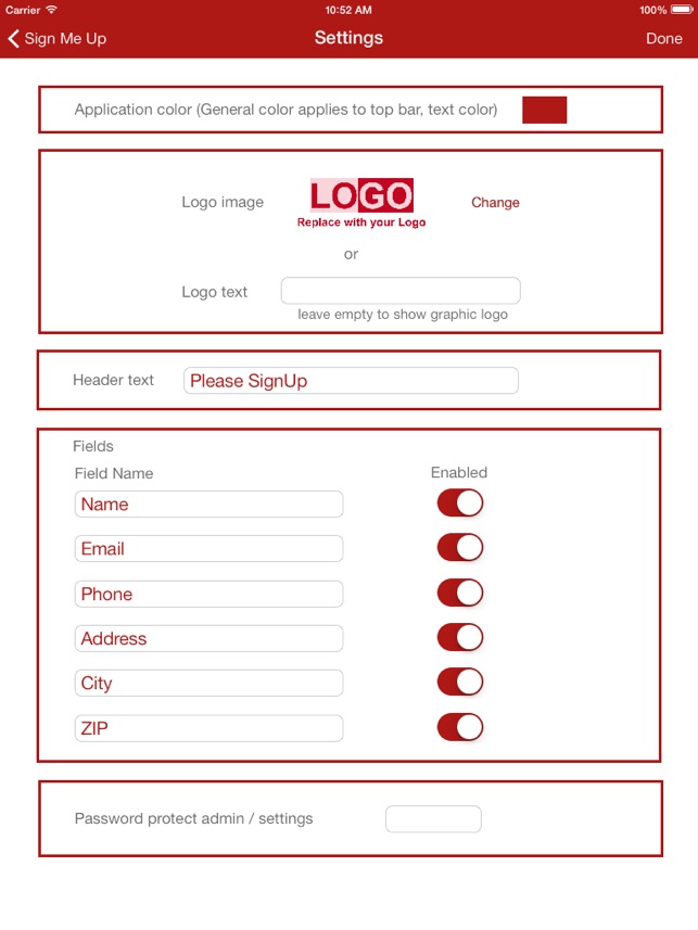 sign up sheet app