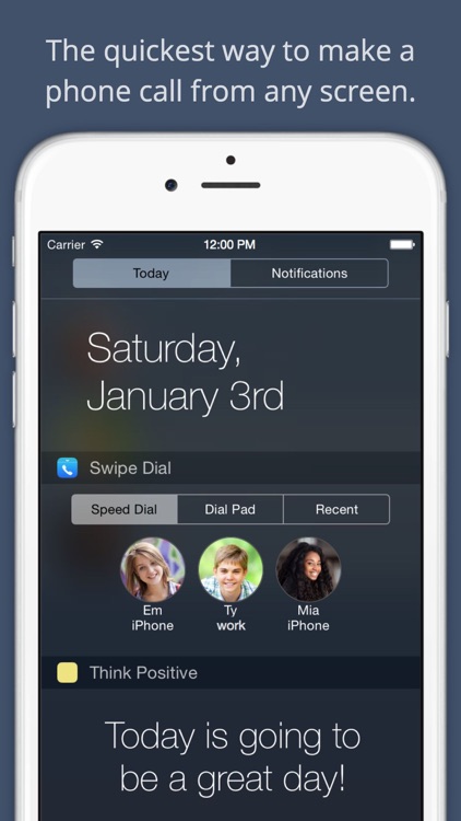 Swipe Dial - Speed Dial Widget