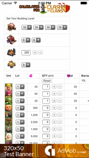 Troops and Spells Cost Calculator/Time Planner for Clash of (圖1)-速報App