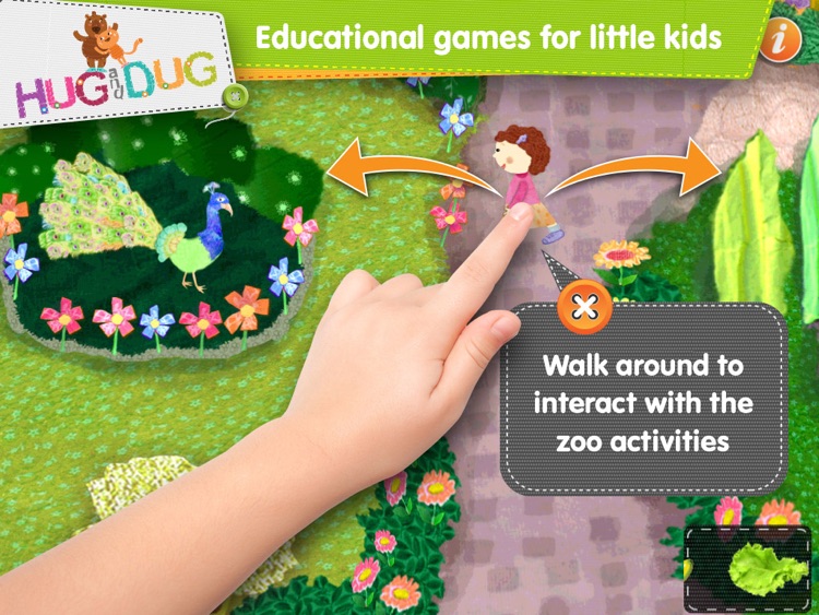 Zoo Explorer -  HugDug animals activity game for little kids.