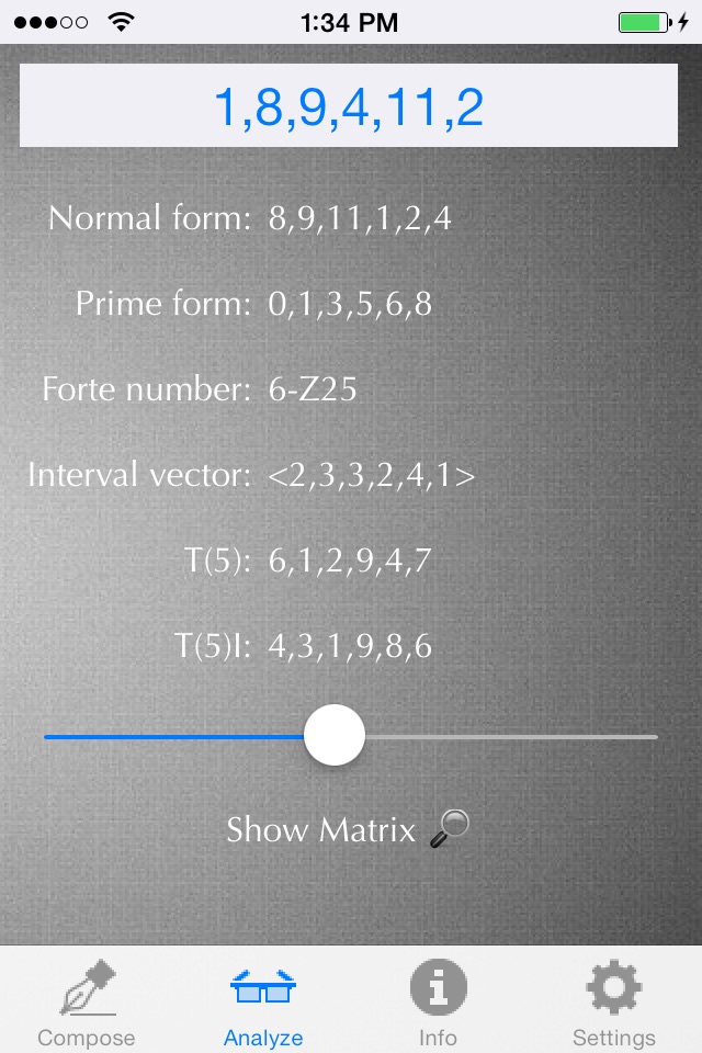 Post-Tonal Theory Calculator screenshot 2
