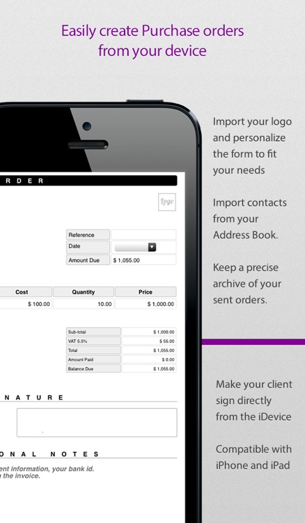 Order Form | Intuitive PDF pad for Sales, Purchases and Work