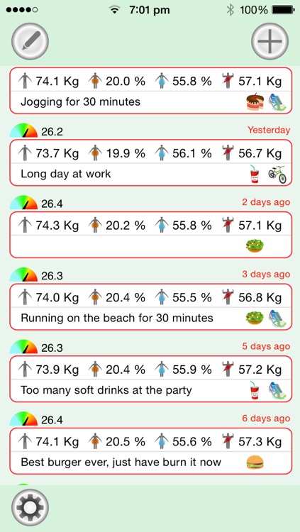 Body Graph - weight, fat, water & muscle tracking