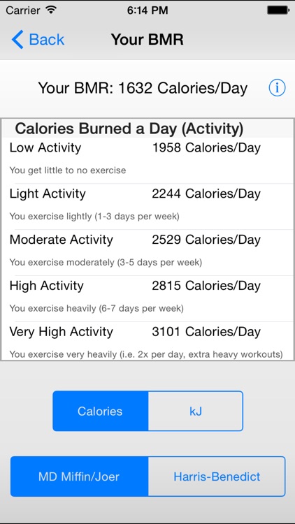 Calorie Calculator Plus - Calculate BMR, BMI and Calories Burned With Exercise