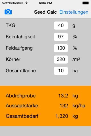 Seed Calc screenshot 2