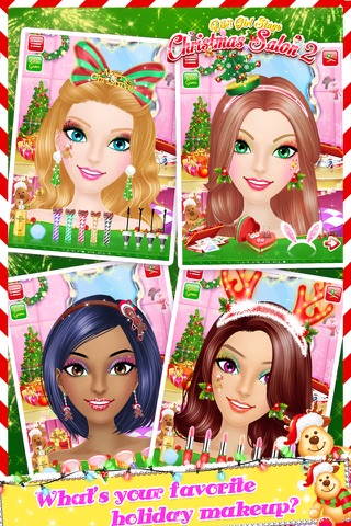 Christmas Salon 2 - Girls Makeup, Dressup and Makeover Games screenshot 2