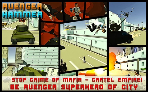 Avenger Hammer - Be the hero of City of Crime with Police Cars, Airplanes, Jetpack and Helicopters screenshot 2