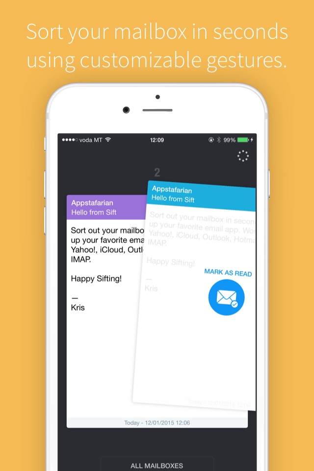Sift Lite - Gesture based email triage for all your mailboxes screenshot 2
