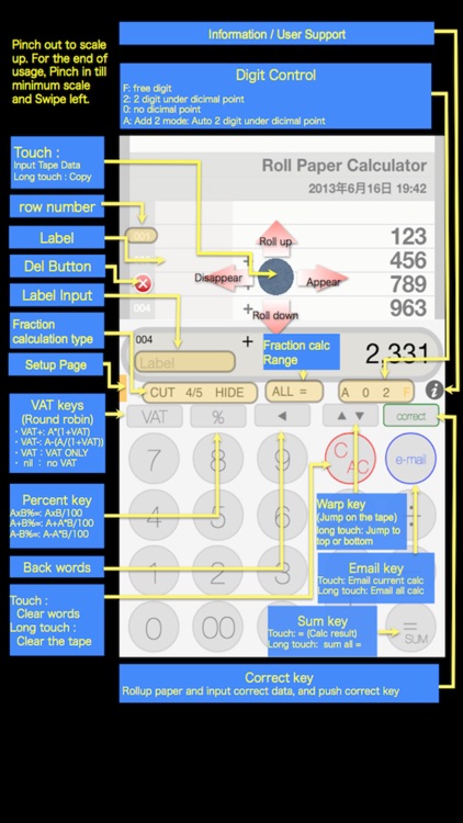 Rolled Paper Calculator Flat