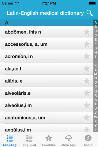 Latin medical terms dictionary screenshot 2