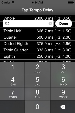 Tap Delay & Tempo Calculator screenshot 3