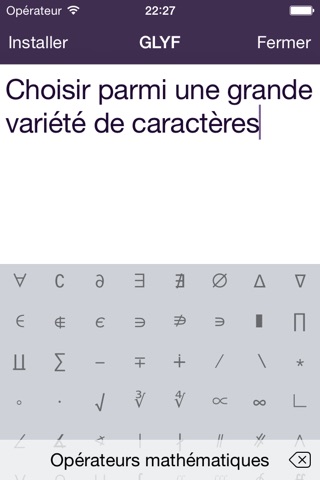 Glyf: Unicode keyboard screenshot 2