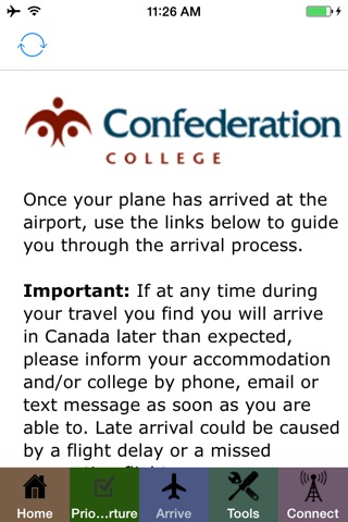 Confederation College Arrival screenshot 3