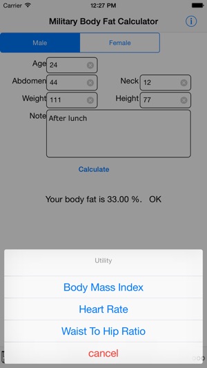 Army Body Fat Calculator For iPhone(圖2)-速報App