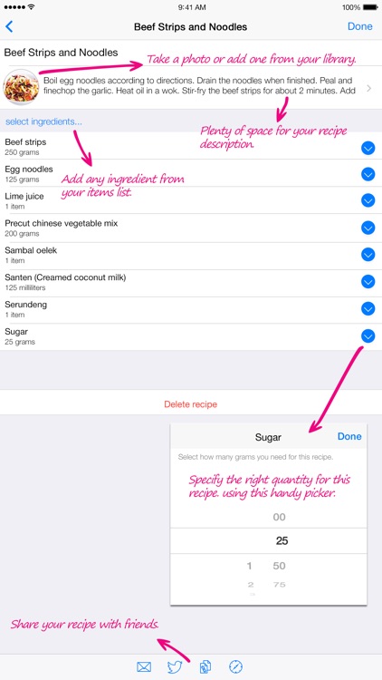 Grocery List Generator - Create shopping lists and store all your recipes. screenshot-4