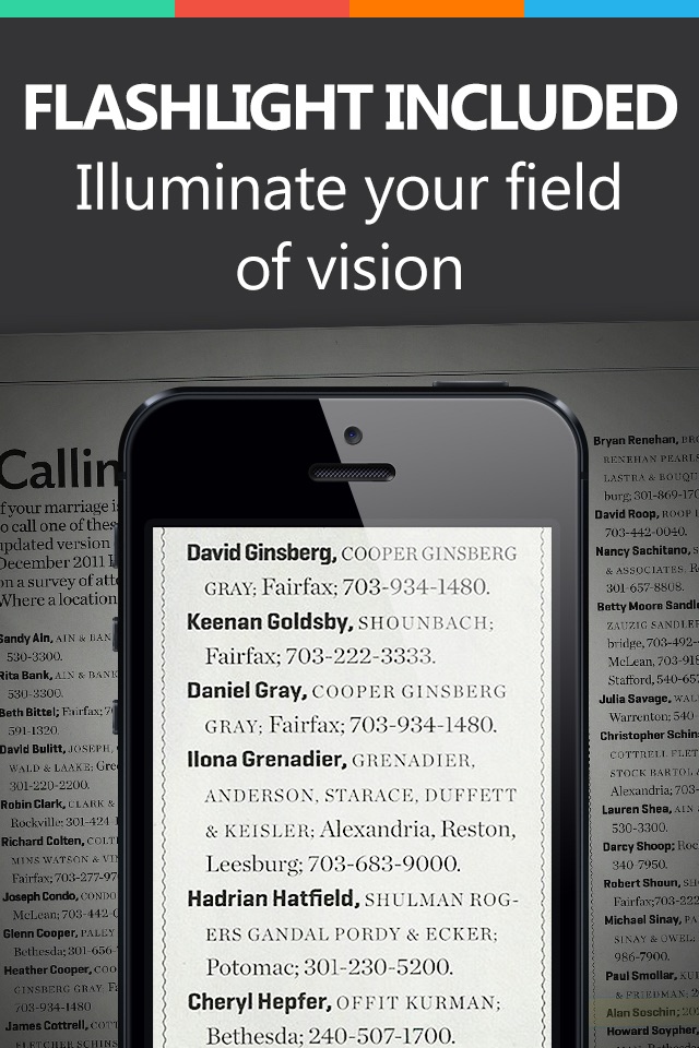 Magnifying Glass Reader with Light for iPhone screenshot 3