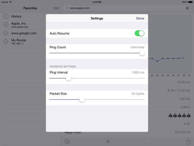 ‎Ping Analyzer - Graphical Network Ping Screenshot