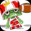 A zombie american football - dont touch the spike and beware of killer - Halloween edition by manish labs