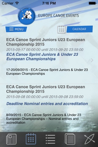 Europe Canoe Events screenshot 2