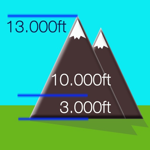 Altitude and drop measurement icon