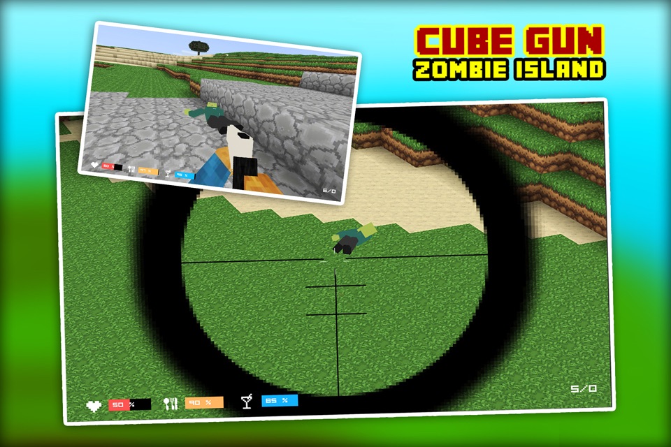 Cube Gun 3D Zombie Island screenshot 3