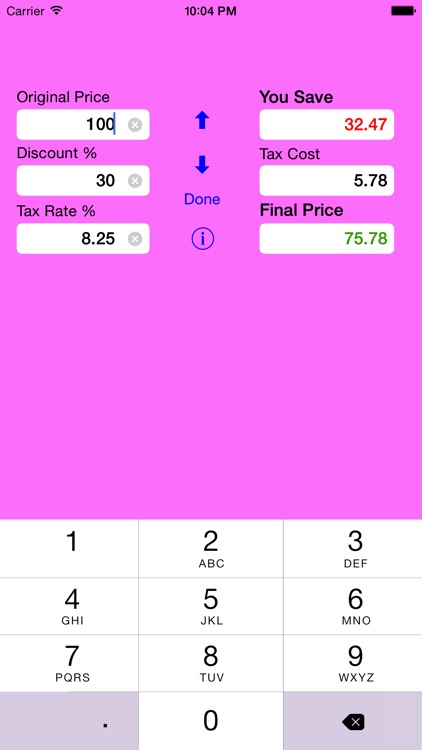 Sale Calculator Price w/ Tax & Clearance Discounts screenshot-0