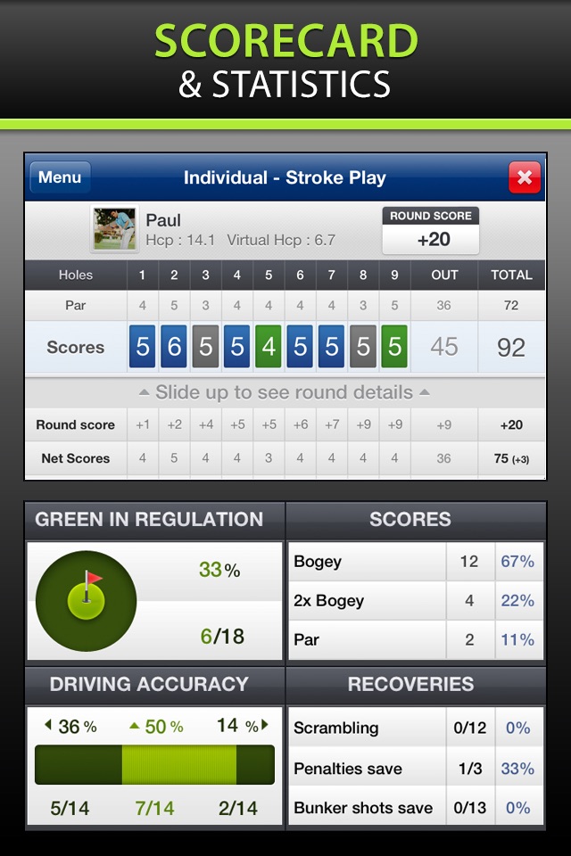 Mobitee Golf GPS Rangefinder Scorecard screenshot 3