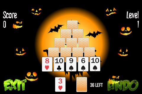 Pyramid Solitaire Halloween screenshot 2