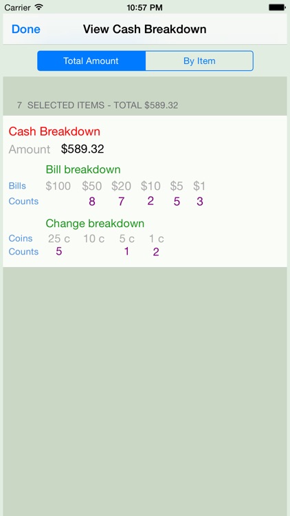 Cash Breakdown