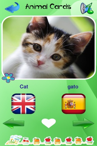 Spanish - English Voice Flash Cards Of Animals And Tools For Small Children screenshot 3
